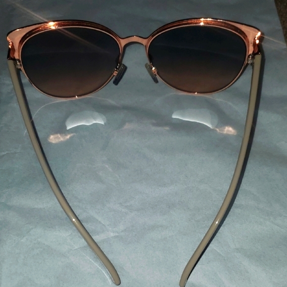 Nanette Stylish Women's Sunglasses - Blush/Cream/Rose Gold Colored Trim - Picture 3 of 7